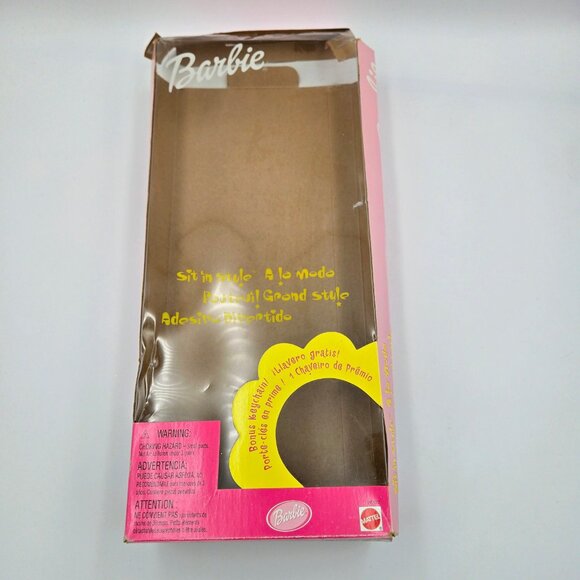 Barbie Sit In Style Doll 23421 Pink Inflatable Chair 1999 Incomplete With Box Ma - Picture 6 of 11